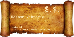 Rozman Viktória névjegykártya